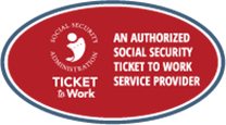 Logo Recognizing Disability Services of America's affiliation with Ticket to Work